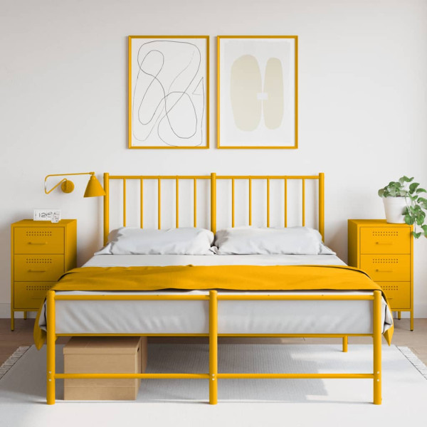 Mesitas de noche 2 uds acero laminado amarillo 36x39x68 cm D