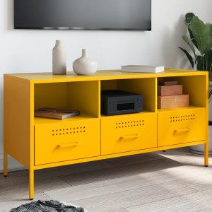 Mueble de TV acero laminado en frío amarillo 100.5x39x50.5 cm D