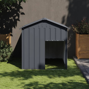 Caseta perros con tejado acero galvanizado gris 117x153x123 cm D