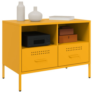 Muebles de TV 2 pzas acero laminado amarillo frío 68x39x50.5 cm D