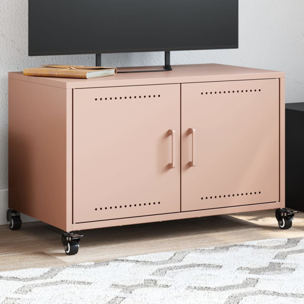 Mueble para TV acero laminado en frío rosa 68x39x43.5 cm D