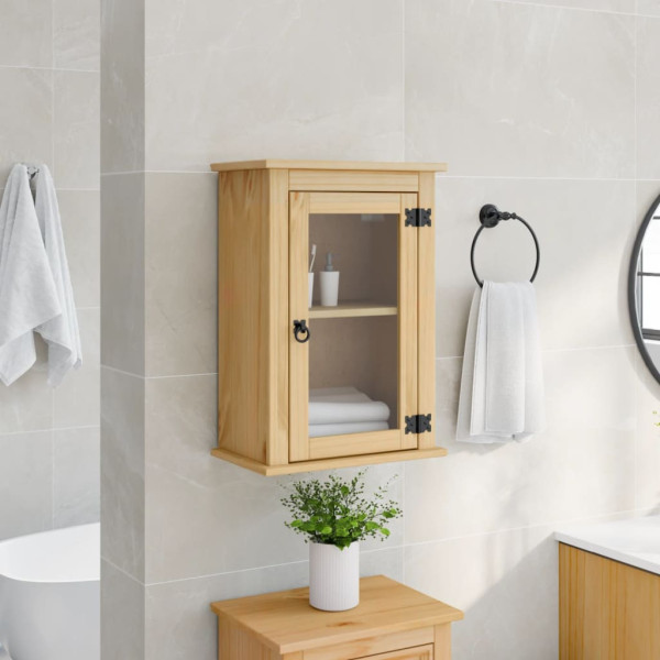 Armario de baño de pared Corona madera maciza pino 45x27x64.5cm D