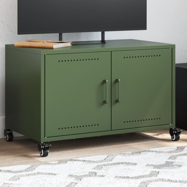 Mueble para TV acero laminado en frío verde oliva 68x39x43.5 cm D