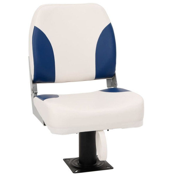 Asientos plegables de barco 2 uds azul y blanco 41x36x48 cm D