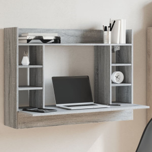 Wall desk madeira engenharia cinza Sonoma 105x48x75 cm D