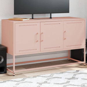 Mueble para TV de acero rosa 100.5x39x60.5 cm D