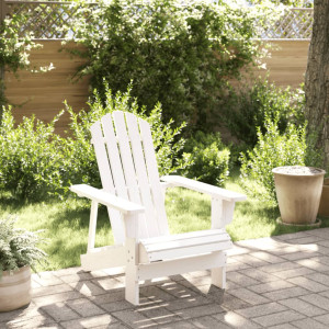 Silla Adirondack madera maciza de abeto blanco 69x85x90.5 cm D