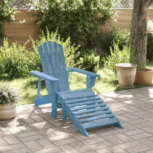 Silla Adirondack con otomana madera maciza de abeto azul D