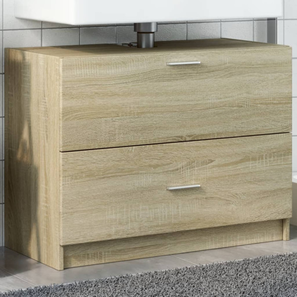 Armario de lavabo madera de ingeniería roble Sonoma 78x37x59 cm D