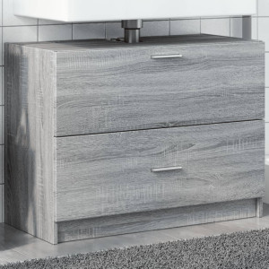 Armario de lavabo madera de ingeniería gris Sonoma 78x37x59 cm D