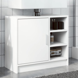 Armario para lavabo madera de ingeniería blanco 63x29x55 cm D