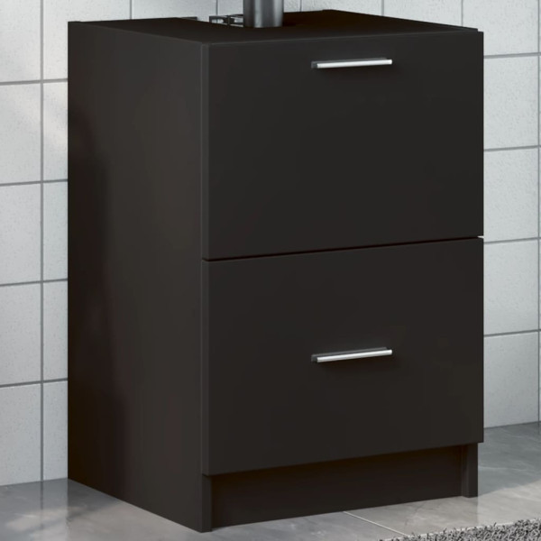 Armario de lavabo madera de ingeniería negro 40x37x59 cm D