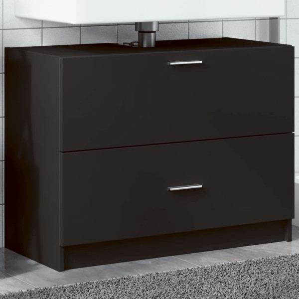 Armario de lavabo madera de ingeniería negro 78x37x59 cm D