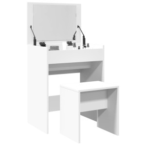 Tocador con taburete blanco 60x40x113.5 cm D