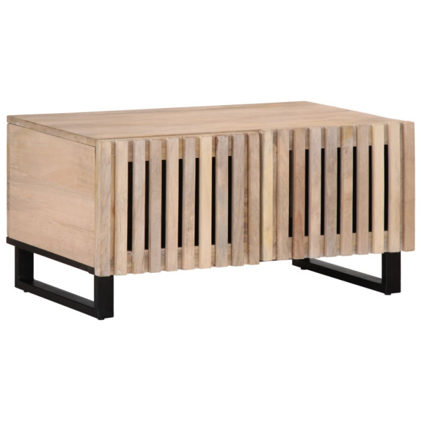 Mesa de centro de madera maciza de mango blanca 80x51x40 cm D