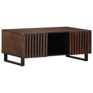 Mesa de centro de madera maciza mango marrón 100x55x40 cm D