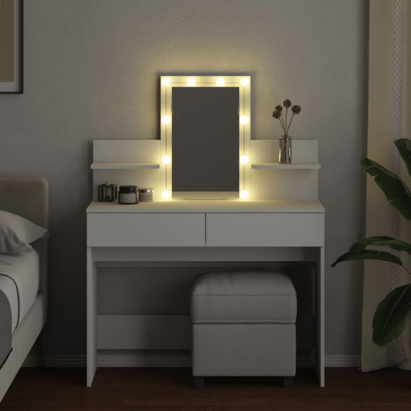 Toucador com LEDs 100x40x130 cm branco M 3