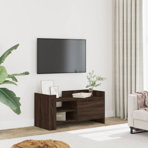 Mueble de TV madera de ingeniería marrón roble 80x35x40 cm D