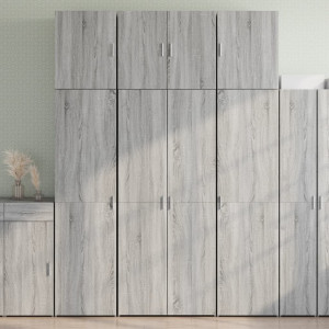 Aparador alto madera de ingeniería gris Sonoma 80x42.5x249 cm D