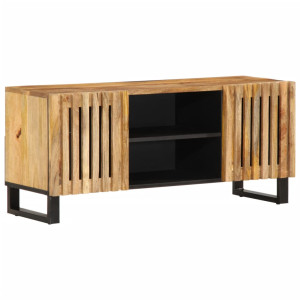 Mueble de TV madera maciza de mango rugosa 105x34x46 cm D