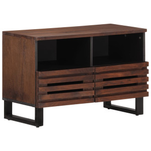 Mueble de TV madera maciza mango marrón 70x34x46 cm D