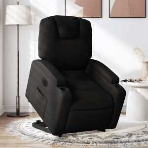 Sillón eléctrico reclinable elevable de tela negro D