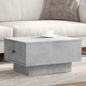 Mesa de centro de madeira cinza engenharia de concreto 60x45x31 cm D