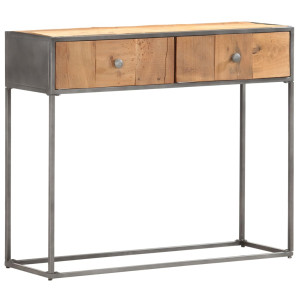 Mesa de console de madeira maciça reciclada 90x30x75 cm D