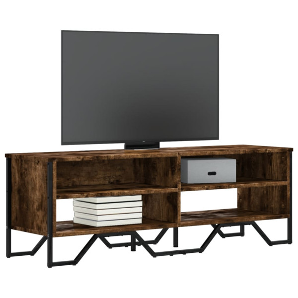 Mueble de TV madera de ingeniería roble ahumado 122x34x41 cm D