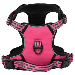 Arnés para perros con bandas reflectantes ajustables rosa XL D