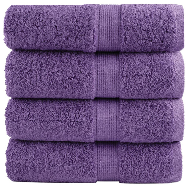 Toalhas de hóspedes 4 uds 100% algodão roxo 30x50 cm 600 gsm D