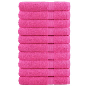 Toallas de sauna 10 uds 100% algodón rosa 80x100 cm 600 gsm D