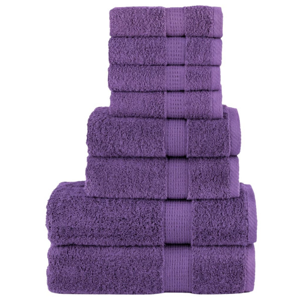 Toalha conjunto 8 peças 100% algodão roxo 600 gsm D