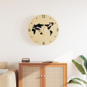 Reloj de pared de madera de ingeniería amarillo y negro Ø30 cm D