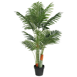 Palmera artificial con 3 troncos PP verde 120 cm D