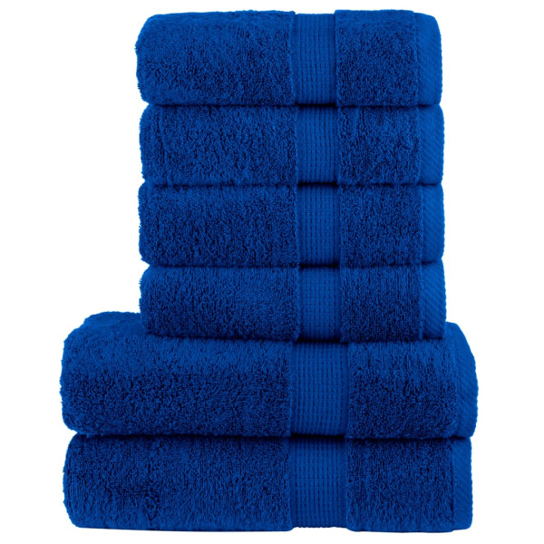 Conjunto de toalhas 6 peças 100% algodão azul 600 gsm D