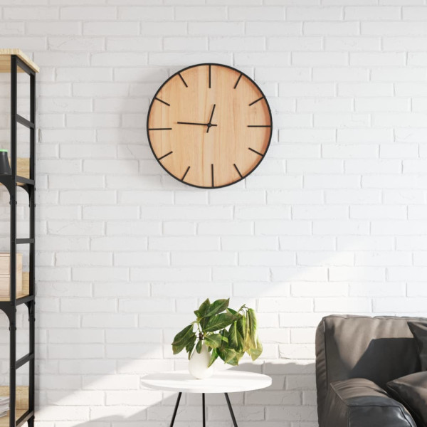 Reloj de pared de hierro y madera de ingeniería marrón Ø39 cm D