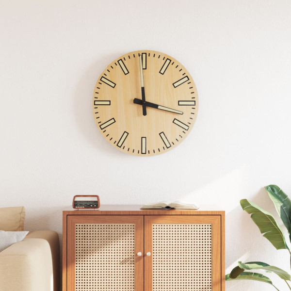 Reloj de pared con escalas y agujas luminosas amarillo Ø30 cm D