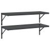 Estantes de pared 2 uds acero inoxidable negro 100x40 cm 2