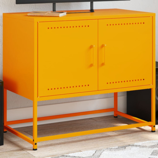 Mueble para TV de acero amarillo mostaza 68.5x39x60.5 cm D