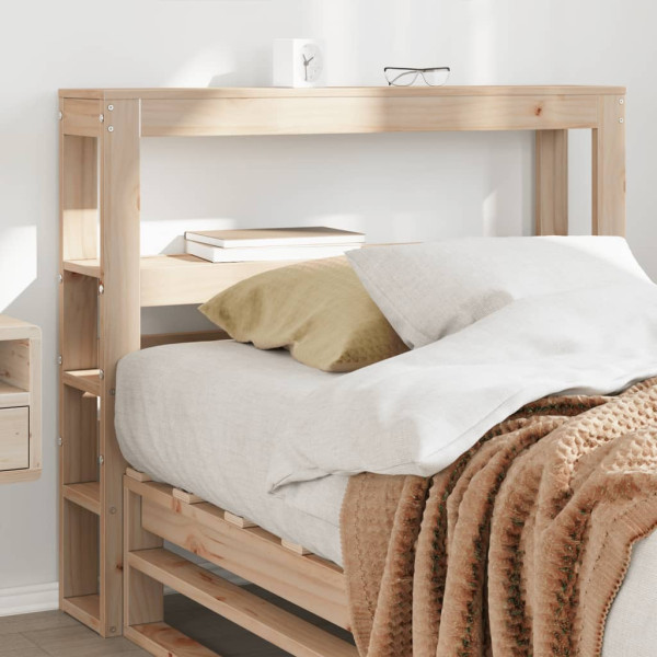 Cabecero de cama con estantes madera maciza de pino 75 cm D