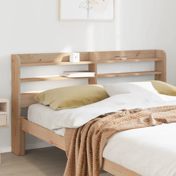 Cabecero de cama con estantes madera maciza de pino 135 cm D