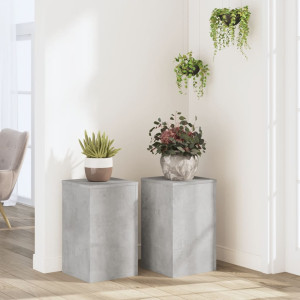 Suportes de plantas 2 pcs de madeira cinza de concreto 30x30x50 cm D