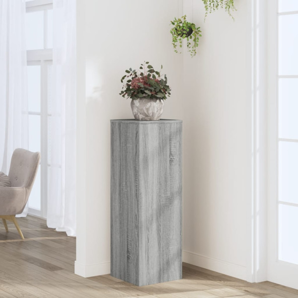 Soportes de plantas madera ingeniería gris Sonoma 33x33x100cm D