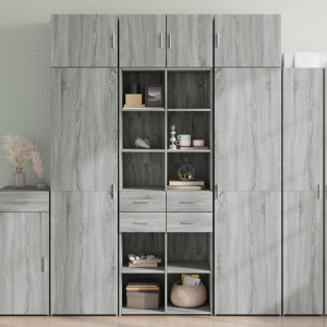 Armario de madera ingeniería gris Sonoma 70x42.5x225 cm D