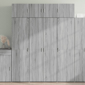 Armario de madera ingeniería gris Sonoma 80x42.5x225 cm D