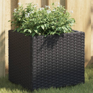 Jardins 2 unidades preto sintético rattan 36x30x32 cm D