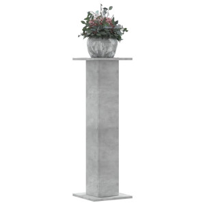 Soportes para plantas 2 uds madera gris hormigón 30x30x95 cm D