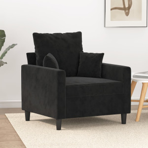 Sillón de terciopelo negro 60 cm D