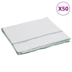 Bayetas 50 uds blancas con rayas verdes 50x60 cm D